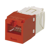 Conector Jack RJ45 Estilo TG, Mini-Com, Categoría 6, de 8 posiciones y 8 cables, Color Rojo